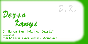 dezso kanyi business card